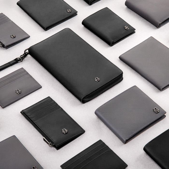 Кошелек Double B Saffiano Grey, серый