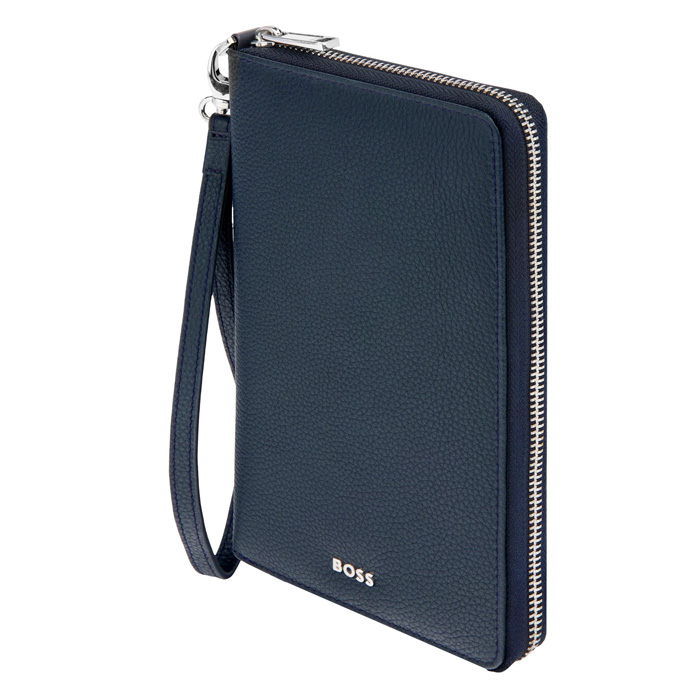 Дорожный кошелек Classic Grained Navy, тёмно-синий
