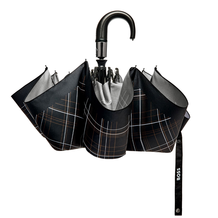 Складной зонт Checkered Black, чёрный