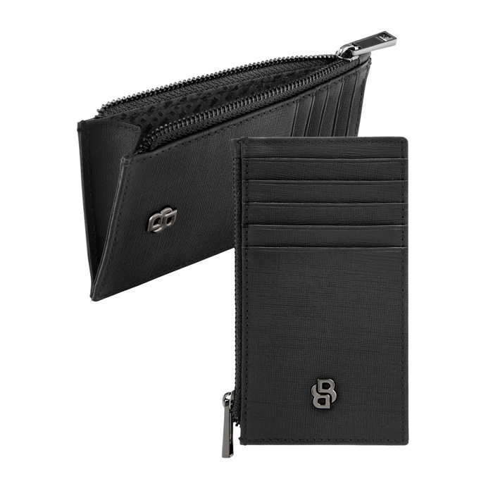 Футляр для кредитных карт Double B Saffiano Black, чёрный
