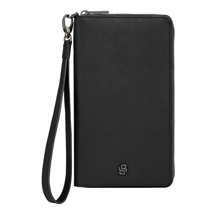 Дорожный кошелек Double B Saffiano Black, чёрный