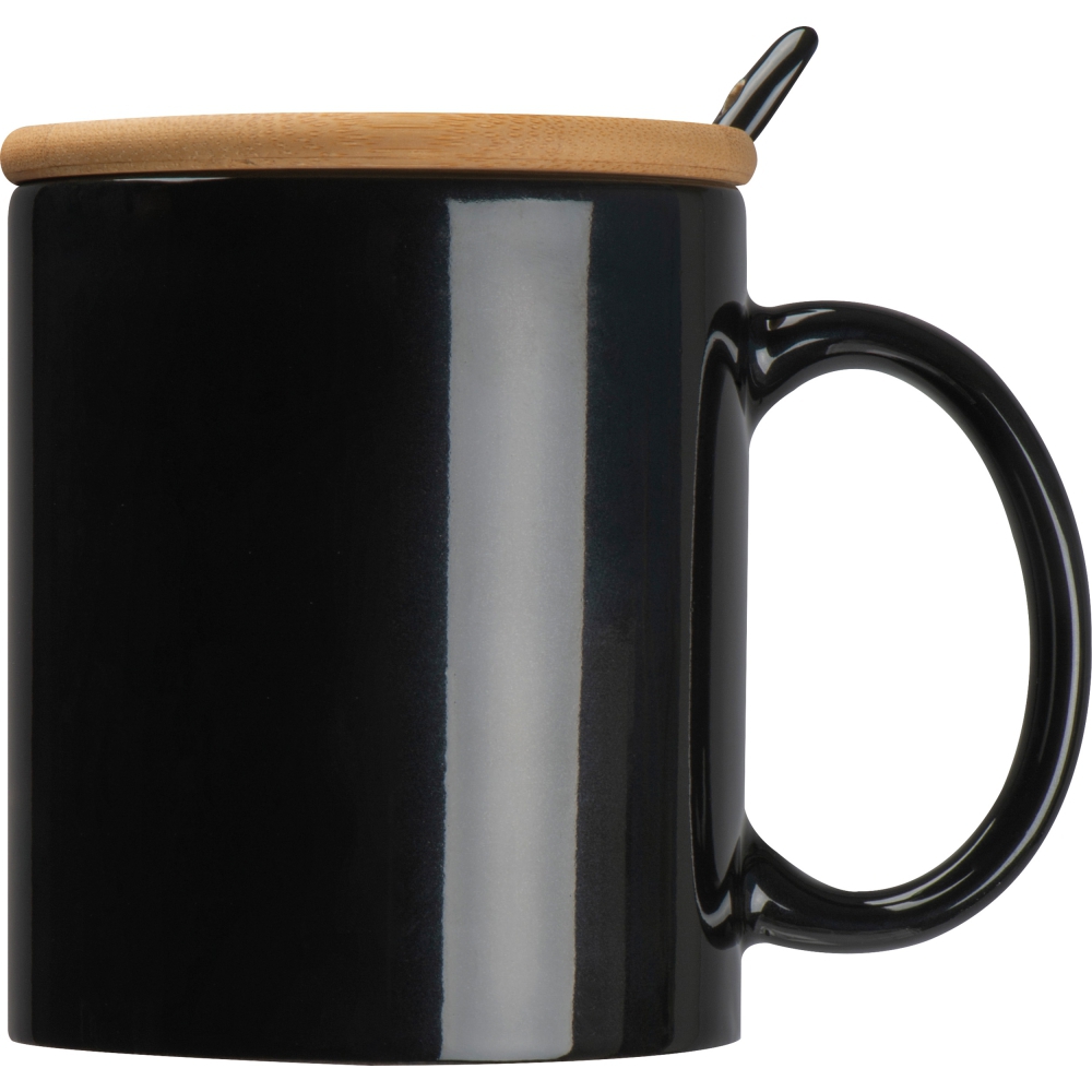 Керамическая кружка с ложечкой 300 мл