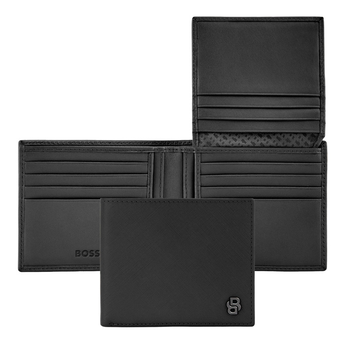 Кошелек Double B Saffiano Black, чёрный