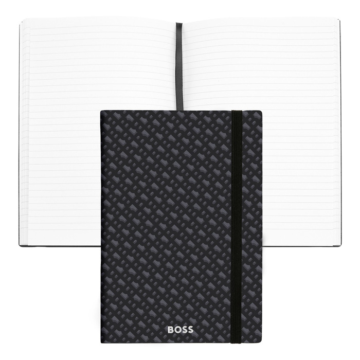 Блокнот А5 Monogram Grey Lined, чёрный