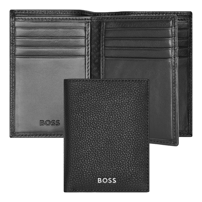 Футляр для кредитных карт Trifold Classic Grained Black, чёрный