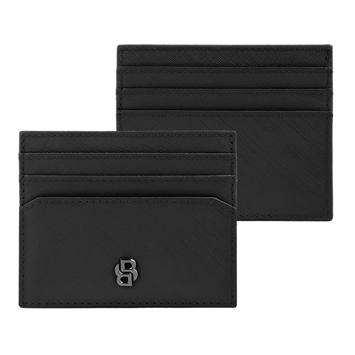Футляр для кредитных карт Double B Saffiano Black, чёрный