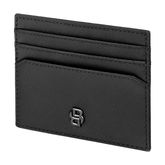 Футляр для кредитных карт Double B Saffiano Black, чёрный
