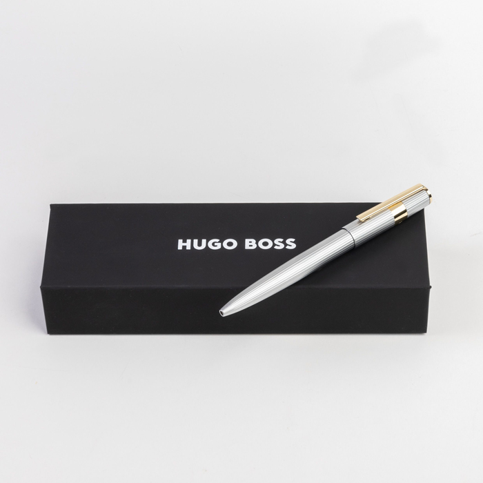 Ручка шариковая Gear Pinstripe Silver / Gold, серебристый