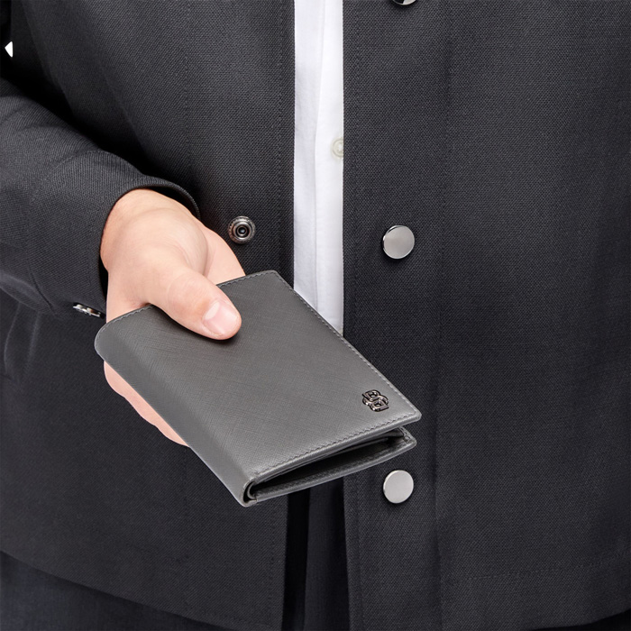 Кошелек Double B Saffiano Grey, серый