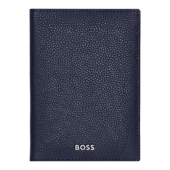 Обложка для паспорта Classic Grained Navy, тёмно-синий