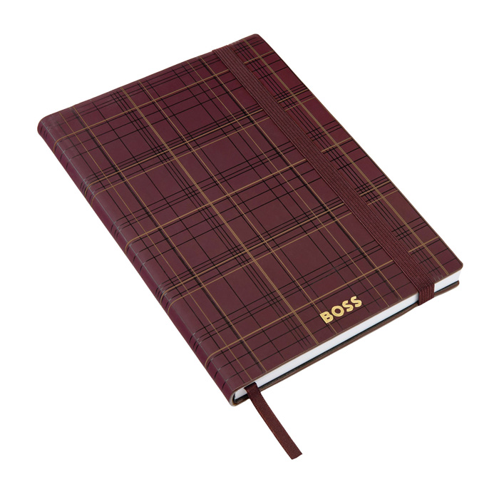 Блокнот А5 Checkered Burgundy Lined, тёмно-красный
