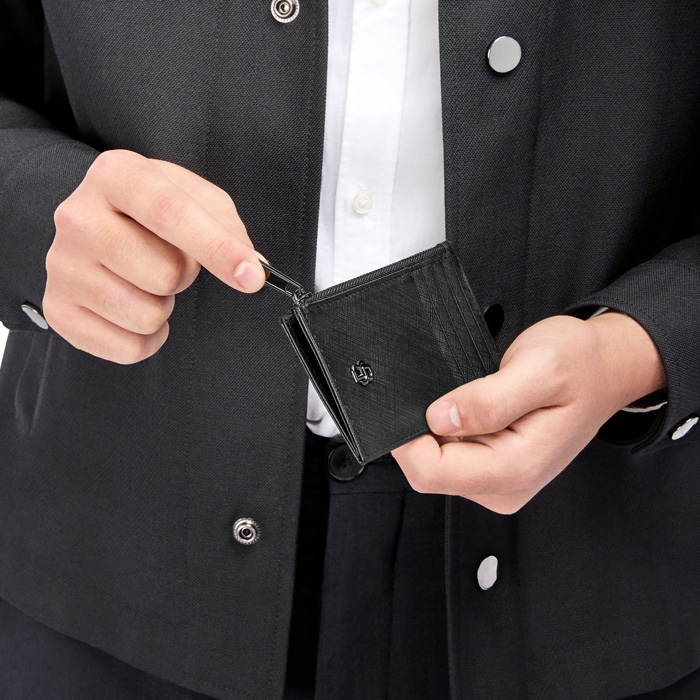 Футляр для кредитных карт Double B Saffiano Black, чёрный