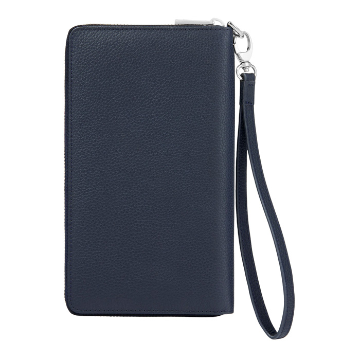 Дорожный кошелек Classic Grained Navy, тёмно-синий