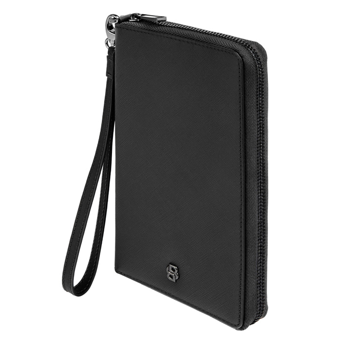 Дорожный кошелек Double B Saffiano Black, чёрный