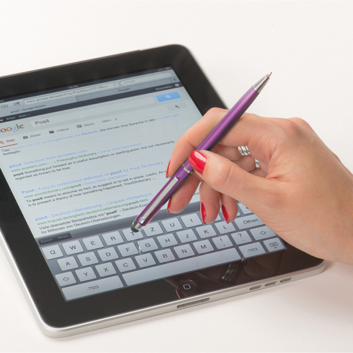 Пластиковая ручка с наконечником для сенсорного экрана, голубой, Macma