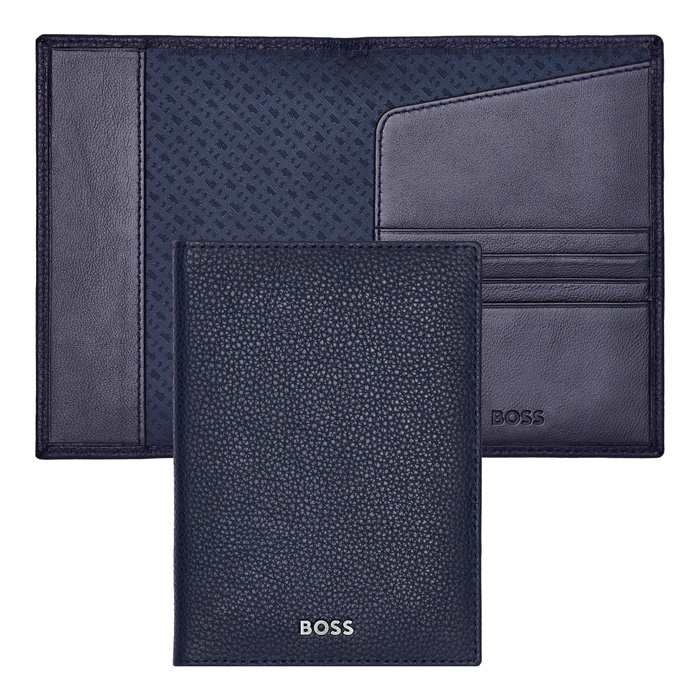 Обложка для паспорта Classic Grained Navy, тёмно-синий