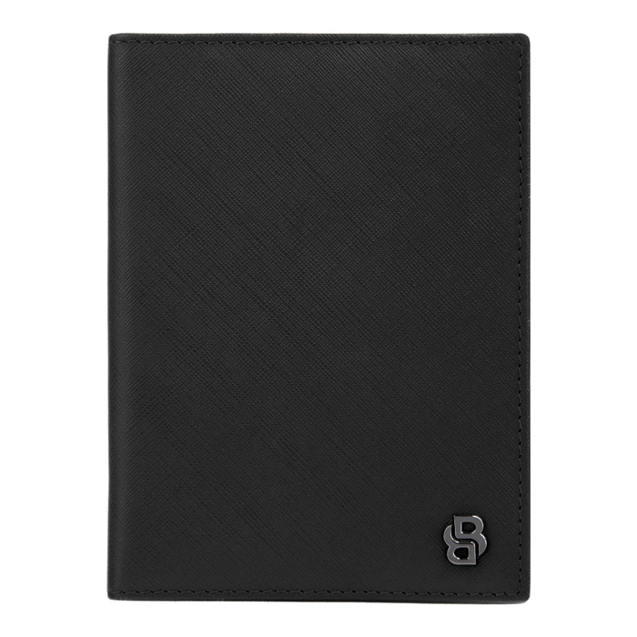 Обложка для паспорта Double B Saffiano Black, чёрный