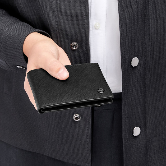 Кошелек Double B Saffiano Black, чёрный