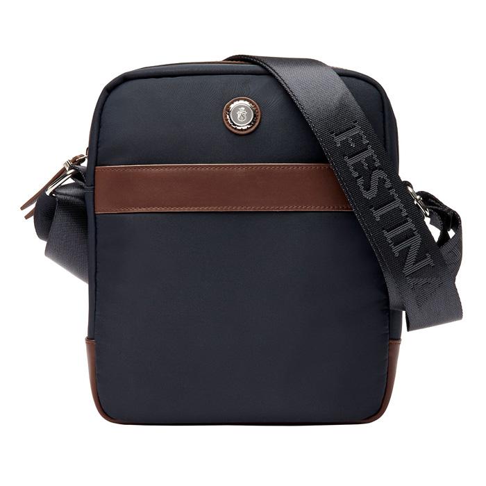 Сумка репортера Button Navy & Brown
