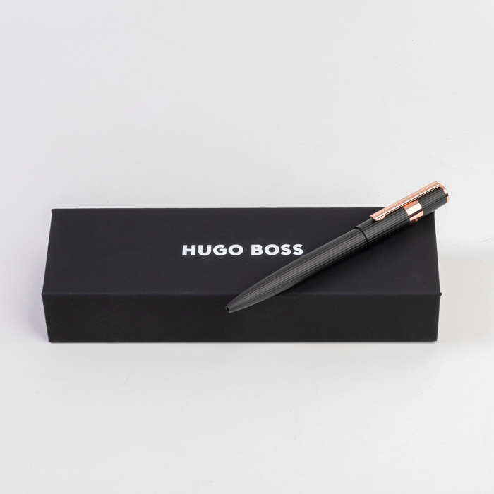 Ручка шариковая Gear Pinstripe Black / Rosegold, чёрный