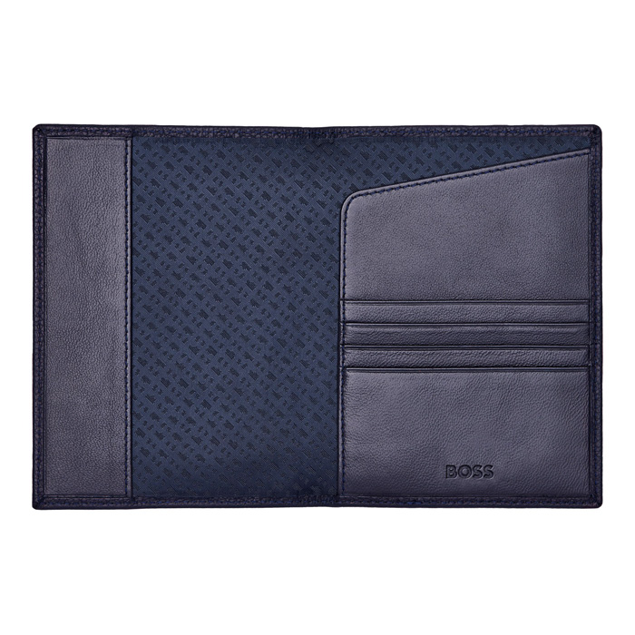 Обложка для паспорта Classic Grained Navy, тёмно-синий