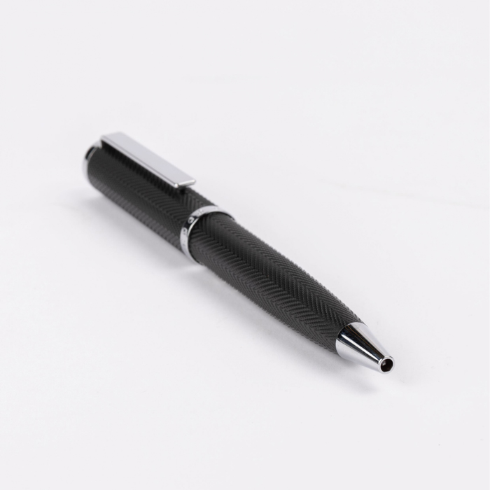 Ручка шариковая Formation Herringbone Chrome, чёрный