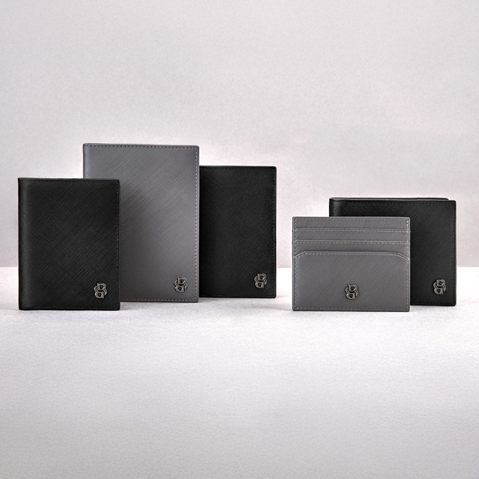 Футляр для кредитных карт Double B Saffiano Grey, серый