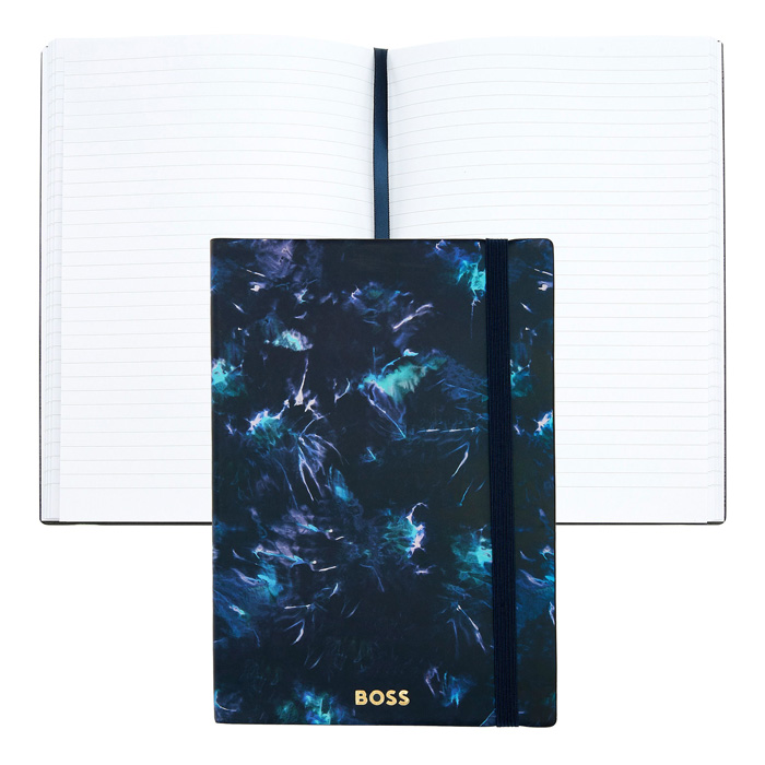 Блокнот А5 Tie-dye Flower Navy Lined, тёмно-синий