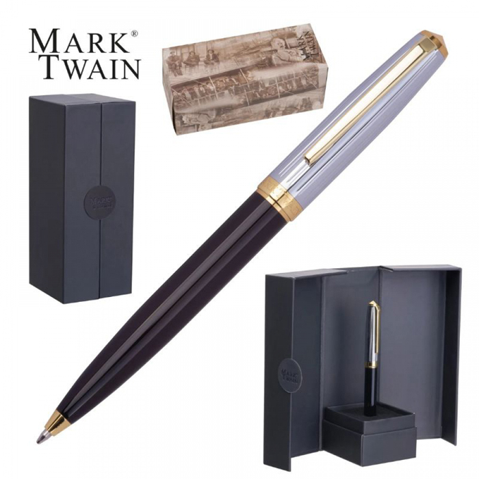 Ручка шариковая металлическая IRIS, Mark Twain, чёрный