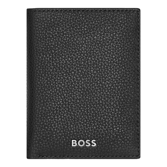 Футляр для кредитных карт Trifold Classic Grained Black, чёрный