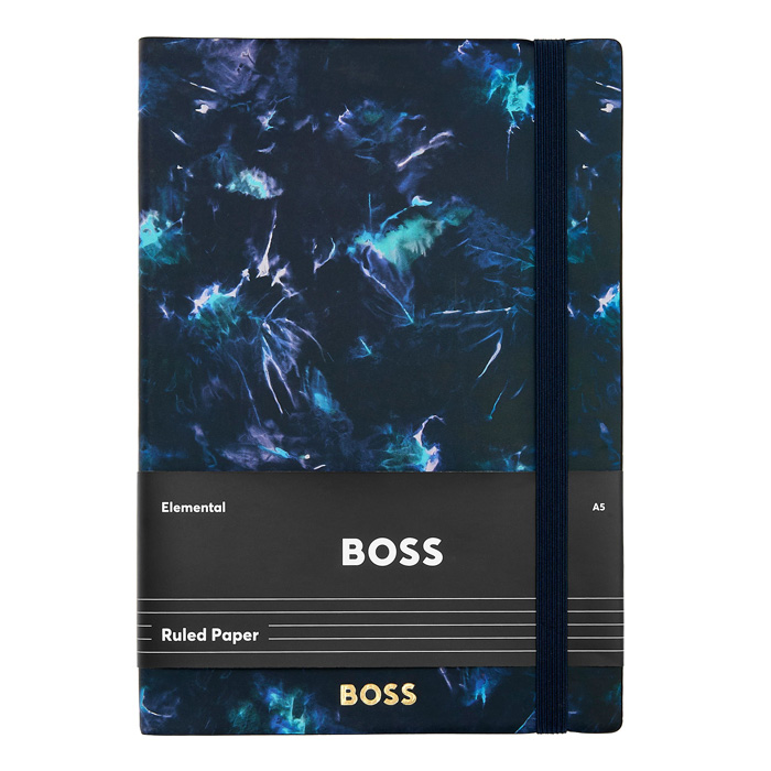 Блокнот А5 Tie-dye Flower Navy Lined, тёмно-синий