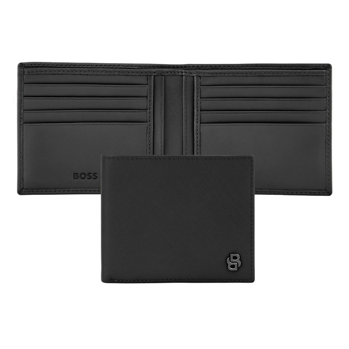 Кошелек Double B Saffiano Black, чёрный