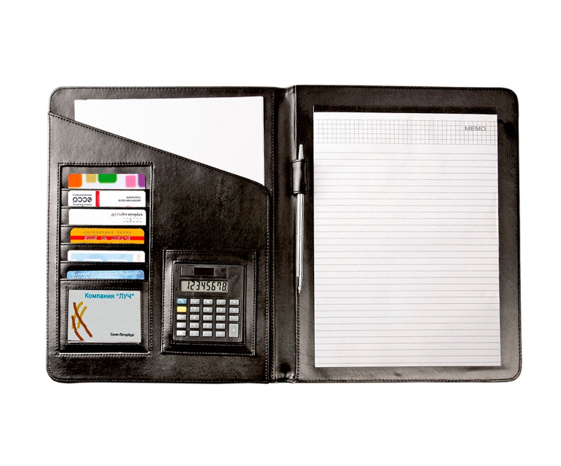 Папка для документов с блокнотом и калькулятором