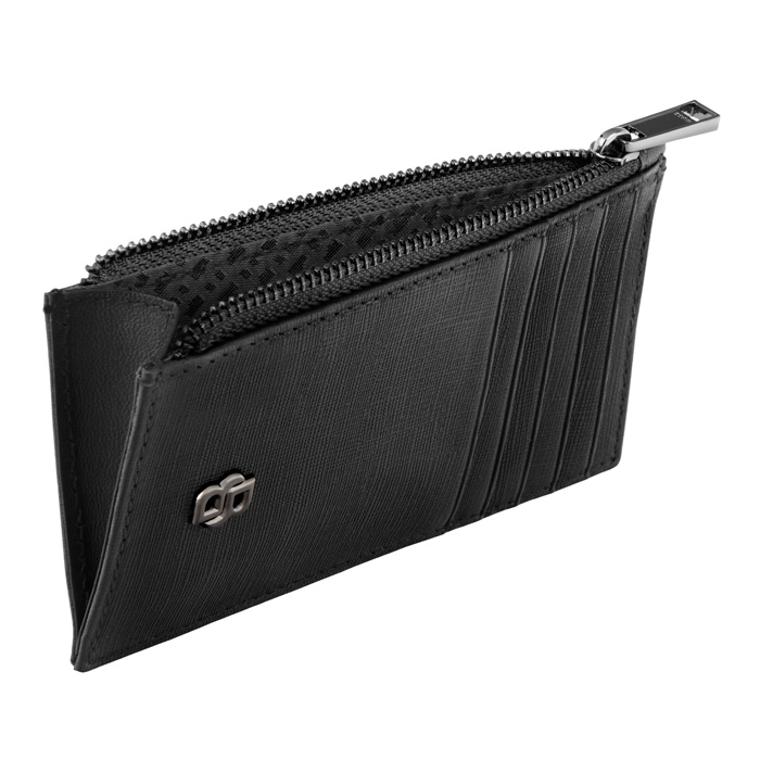 Футляр для кредитных карт Double B Saffiano Black, чёрный