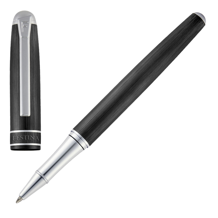 Ручка-роллер Classicals Brushed Black & Chrome, чёрный