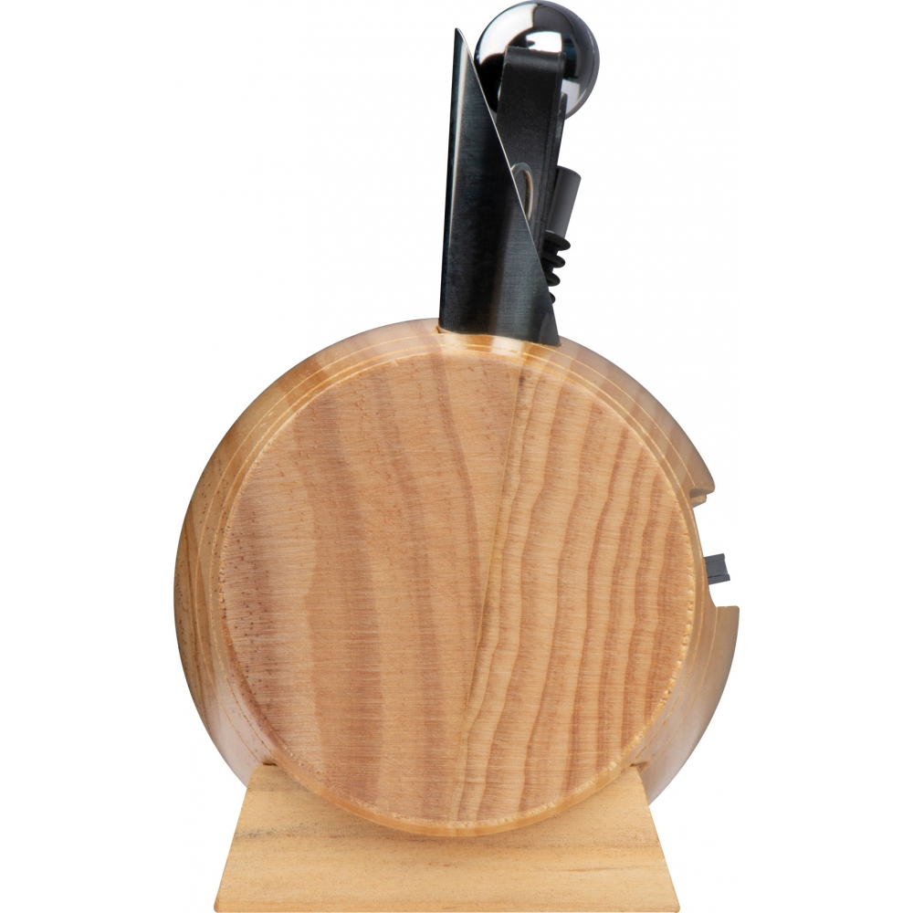 Набор для вина в деревянной бочке