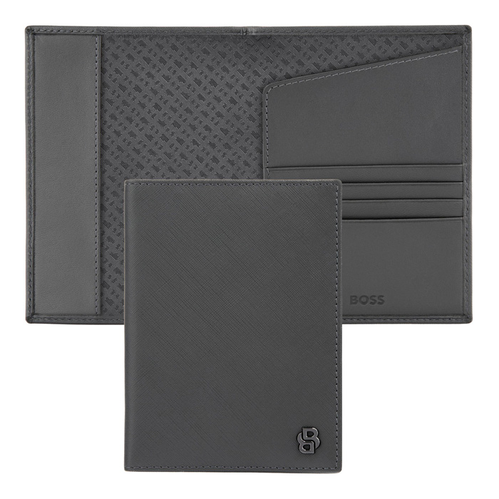 Обложка для паспорта Double B Saffiano Grey, серый