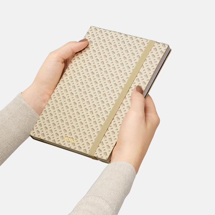 Блокнот А5 Monogram Cream Lined, светло-бежевый