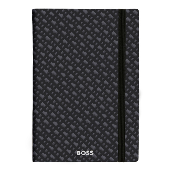 Блокнот А5 Monogram Grey Lined, чёрный
