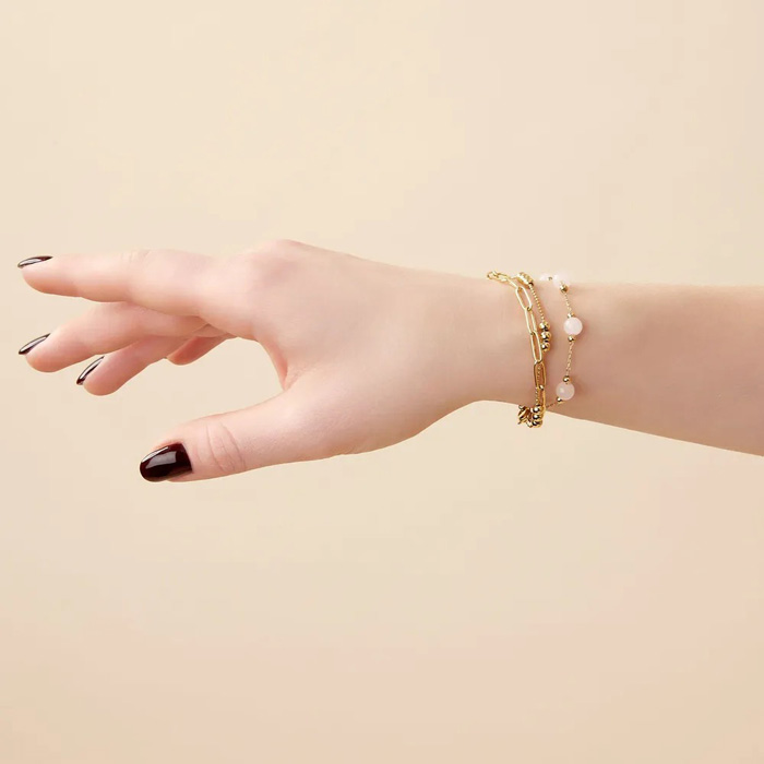 Браслет Andrea Gold/pink, нержавеющая сталь