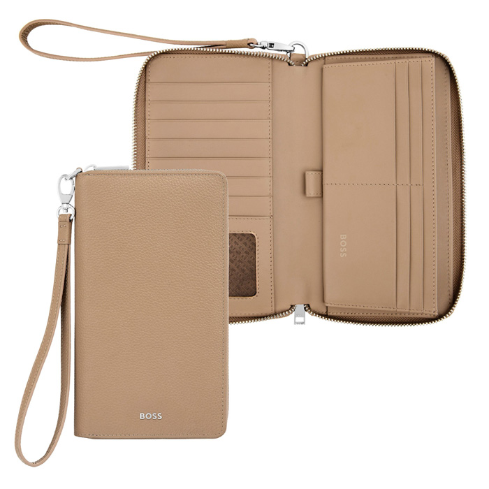 Дорожный кошелек Classic Grained Camel, пастельный коричневый