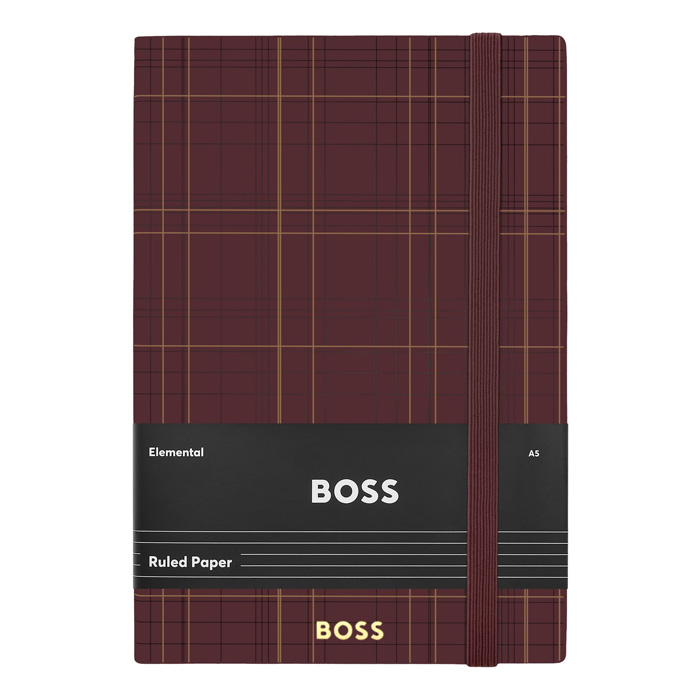 Блокнот А5 Checkered Burgundy Lined, тёмно-красный
