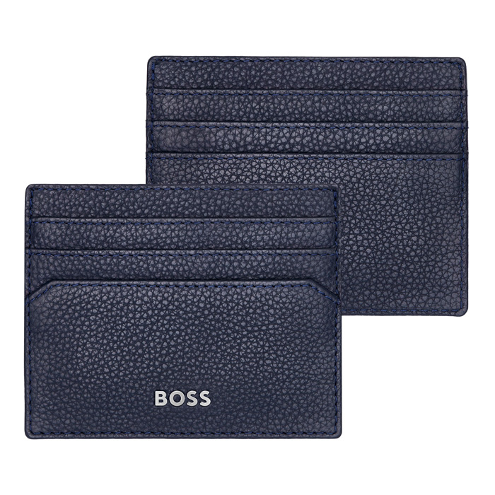 Футляр для кредитных карт Classic Grained Navy, тёмно-синий