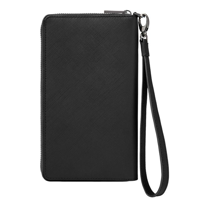 Дорожный кошелек Double B Saffiano Black, чёрный