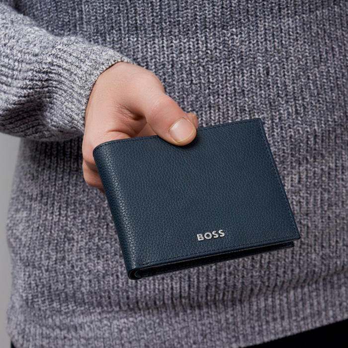 Кошелек Classic Grained Navy, тёмно-синий