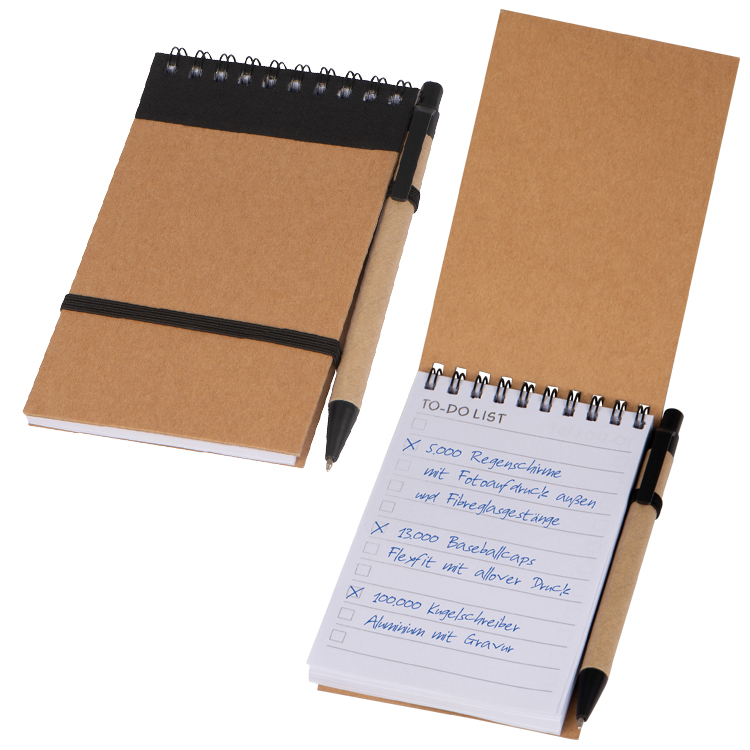 Блокнот с ручкой