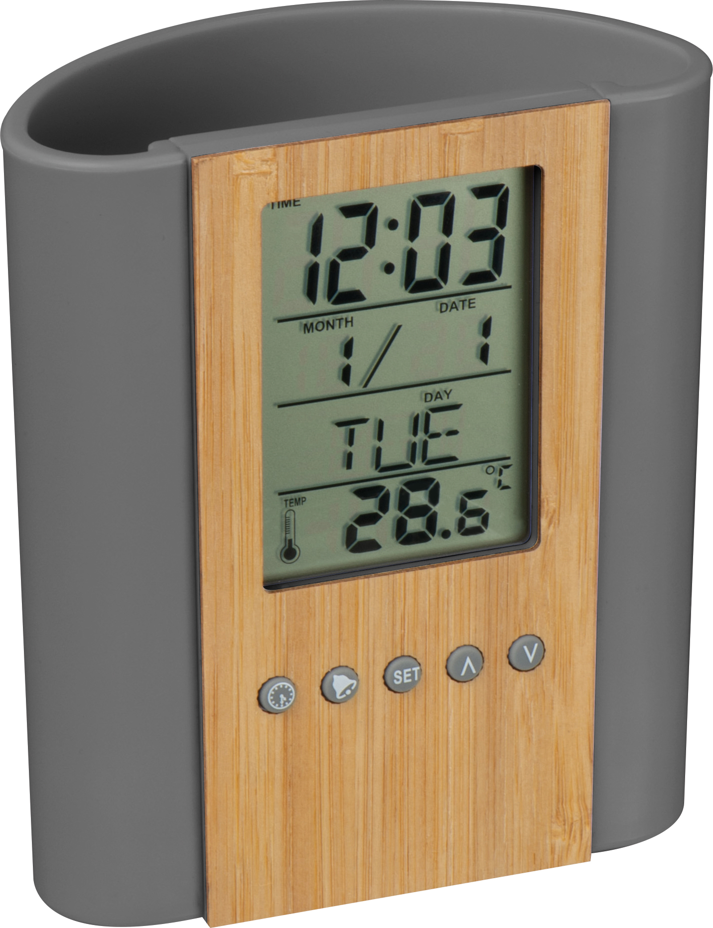 Настольная подставка для ручек с часами, Macma