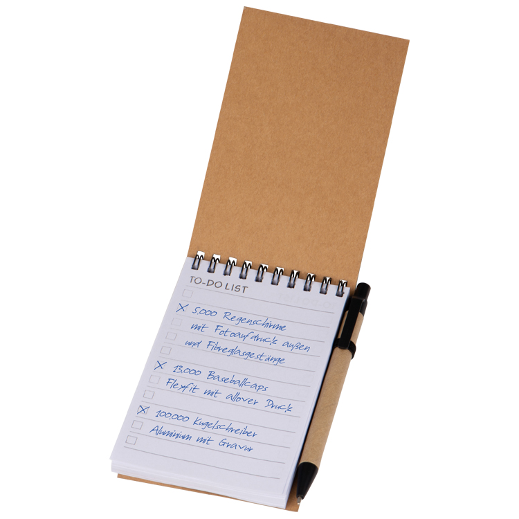 Блокнот с ручкой