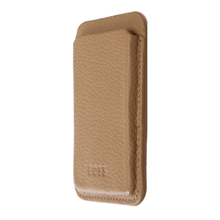 Магнитный картхолдер для телефона Classic Grained Camel, пастельный коричневый
